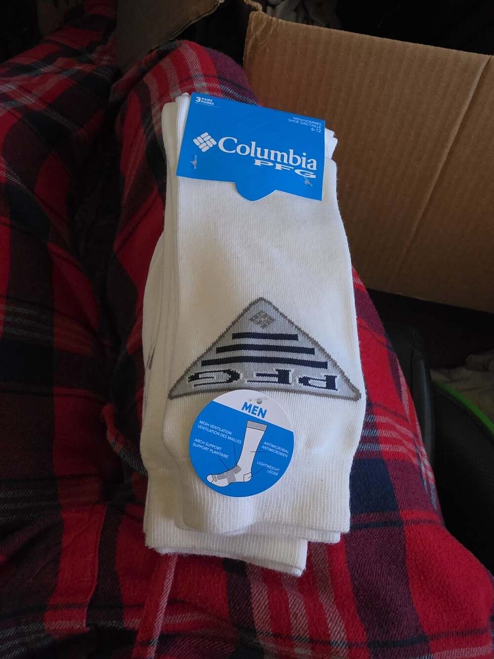 Columbia Men's Athletic Socks - White - Size 6-12